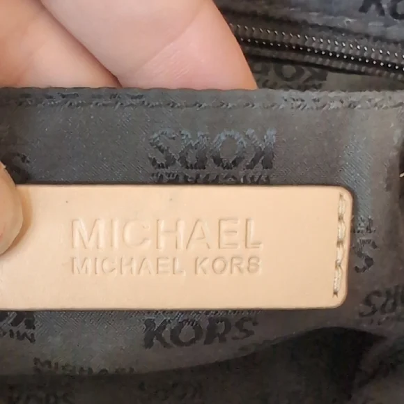 Michael Kors Black and Tan Leather Satchel - Picture 8 of 16